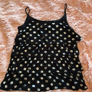 polka dot ruffle top